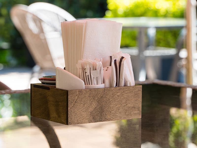 Box Paper Napkins on Glass Table