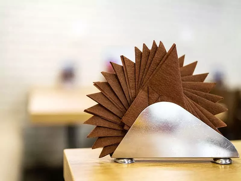 Brown Paper Napkins Metal Napkin Holder