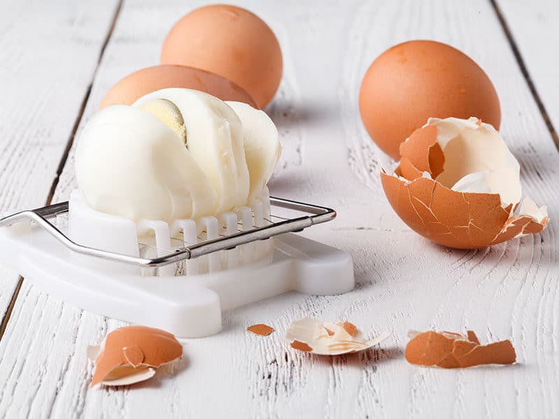 Egg Slicer Cutter on White Table