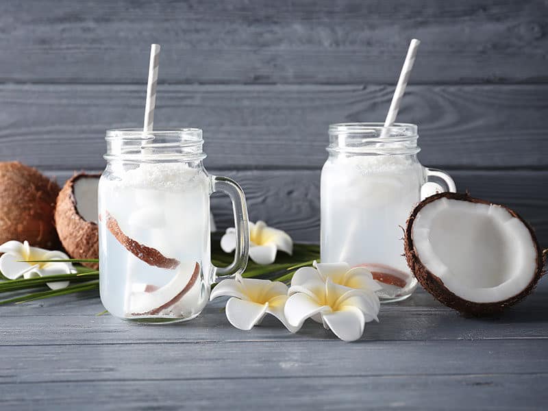 Coconut Water on Table