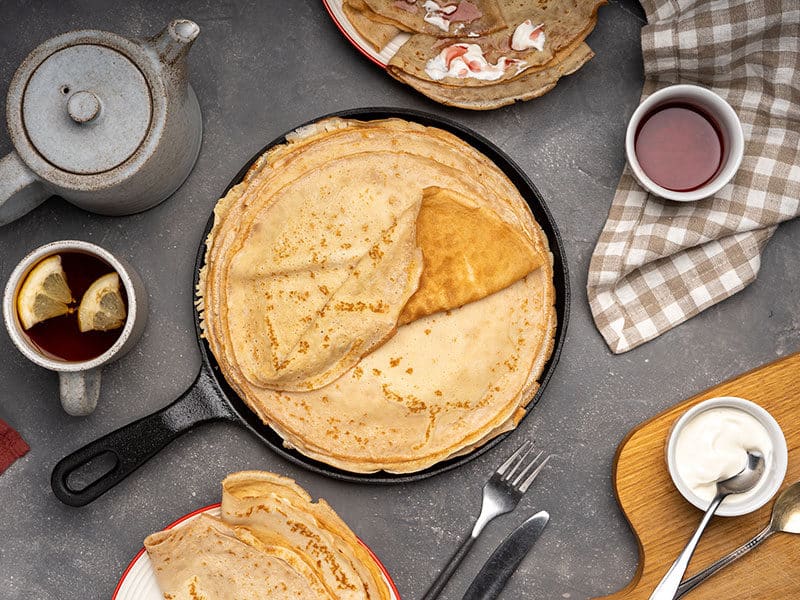 Crepes on Frying Pan