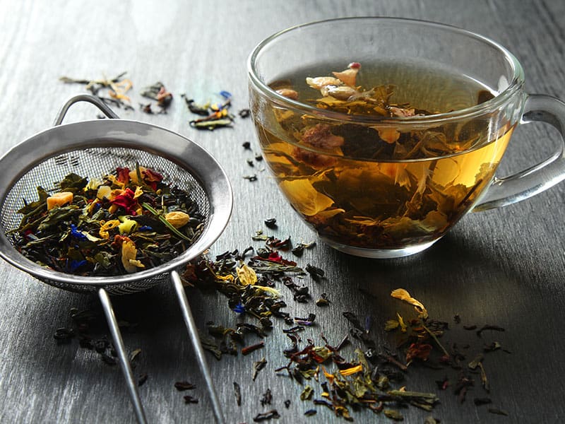 Herbal Tea on Wooden