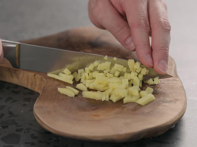 Chopping Fresh Ginger Root