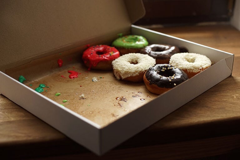 Colorful Donuts In Box