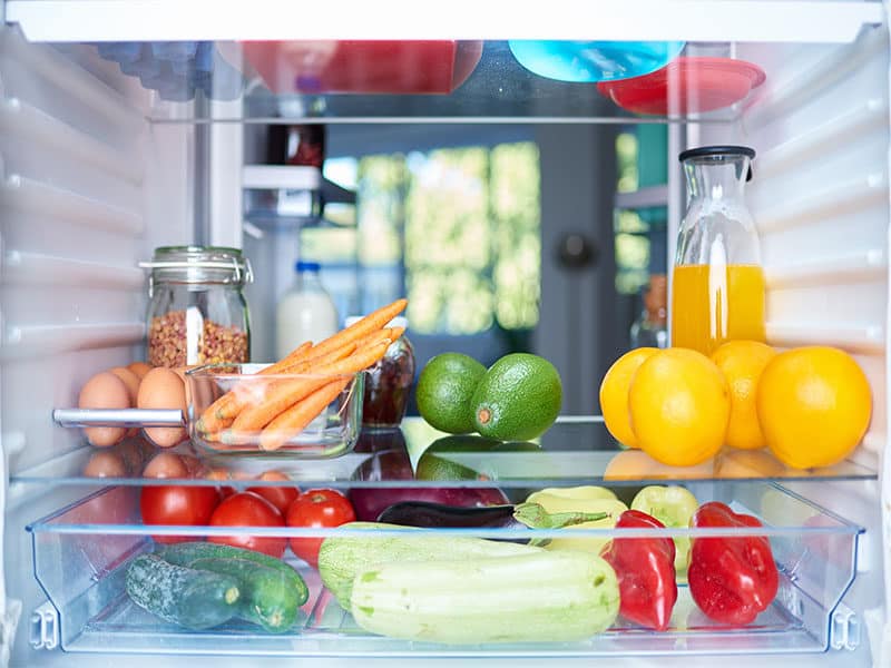 Fridge Inside Vegetables Fruits