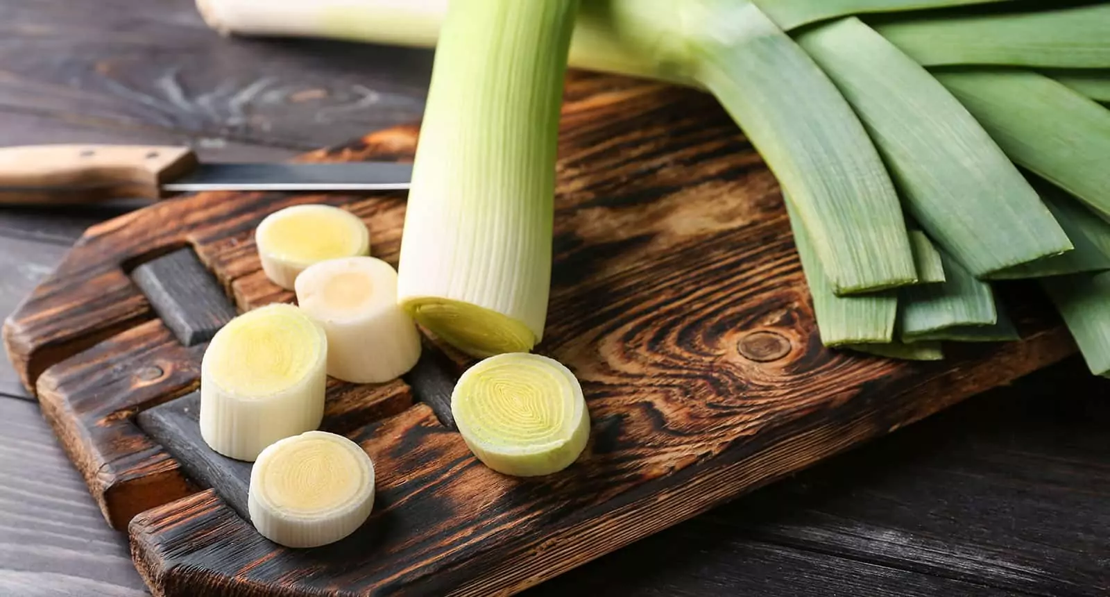 Leeks on Wooden