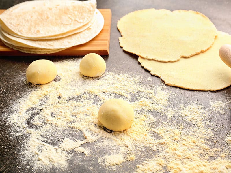 Making Tortillas On Kitchen