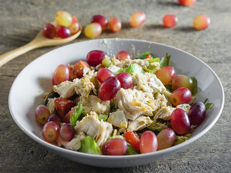 Mix Salad Grapes Chicken