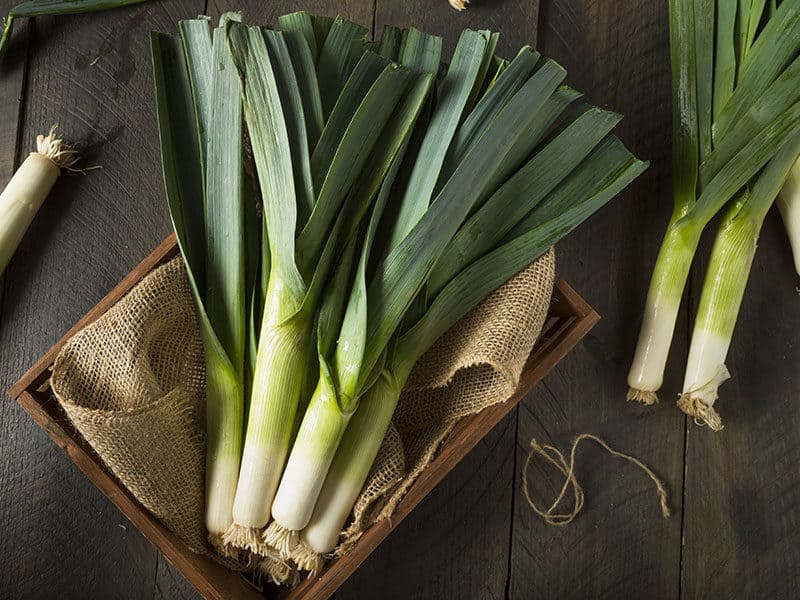 Raw Green Organic Leeks