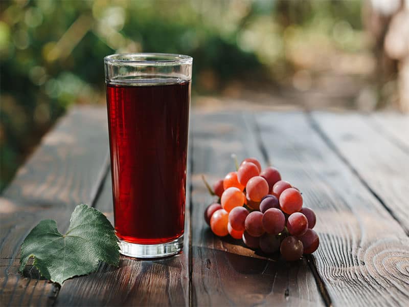 Red Grapes Glass Grape Juice