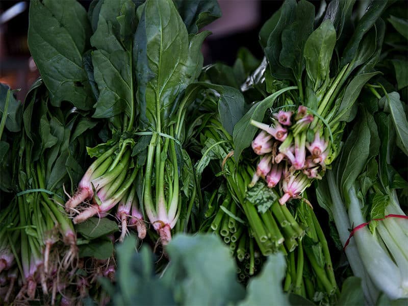 English Spinach On Market