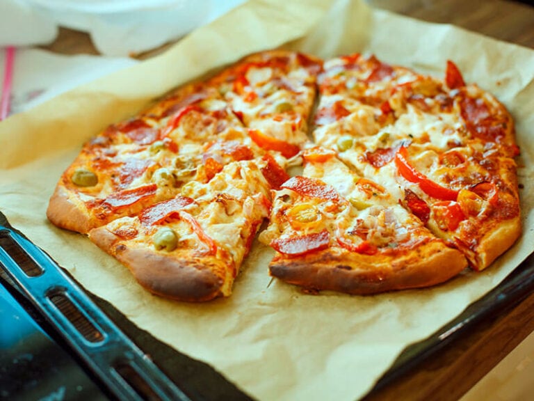 Pizza On Baking Sheet