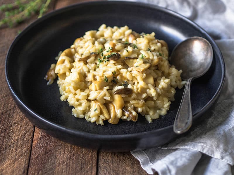 Risotto Cooked with Mushrooms