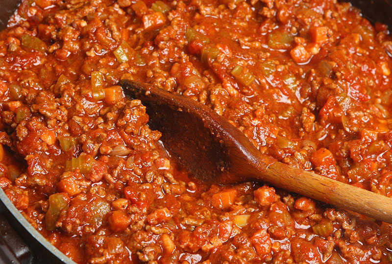 Stirring Spaghetti Bolognese