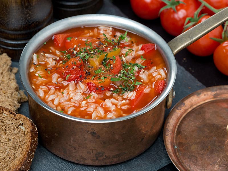 sopa de arroz vegetal