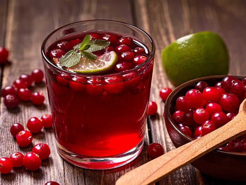 A Glass Of Fresh Cranberry Juice 