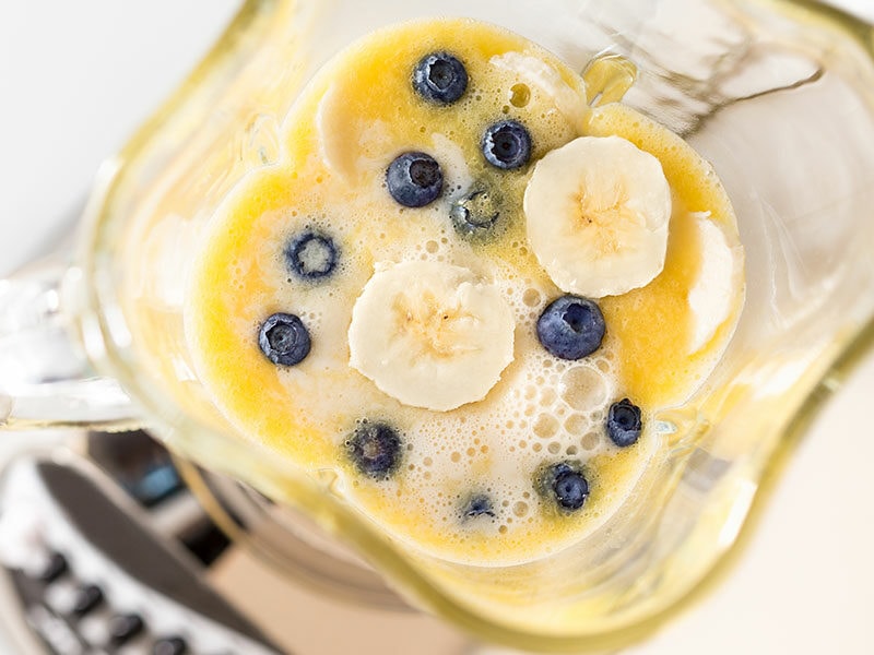 Blend Fruit With Almond Milk