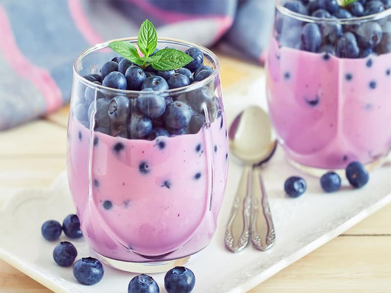 Blueberry Yogurt Served Fresh