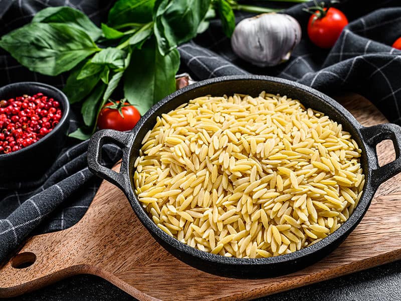 Bowl Uncooked Orzo Pasta