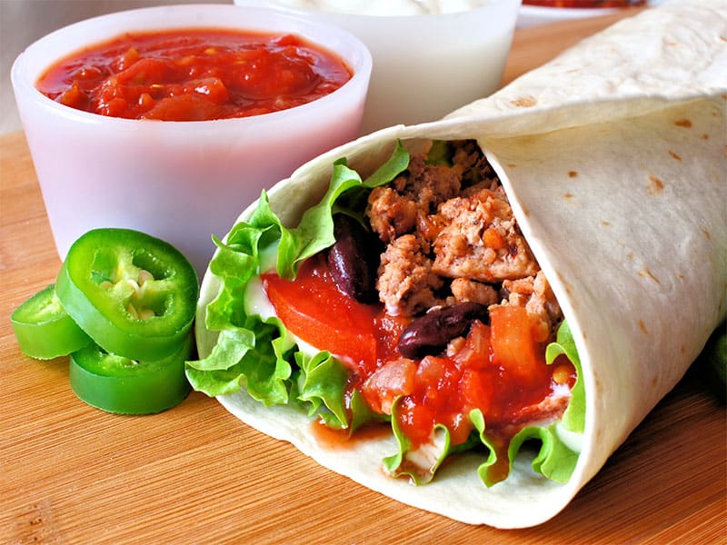 Burrito Filled Meat Vegetables