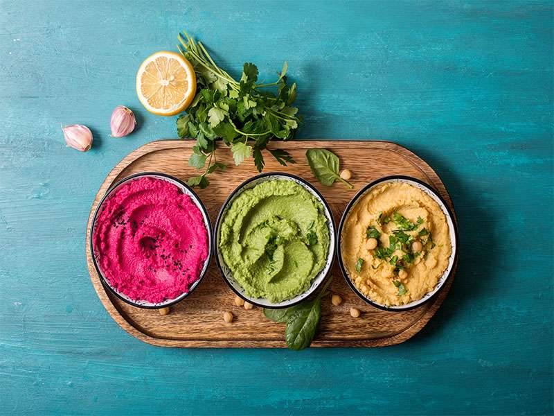 Colorful Hummus Bowls