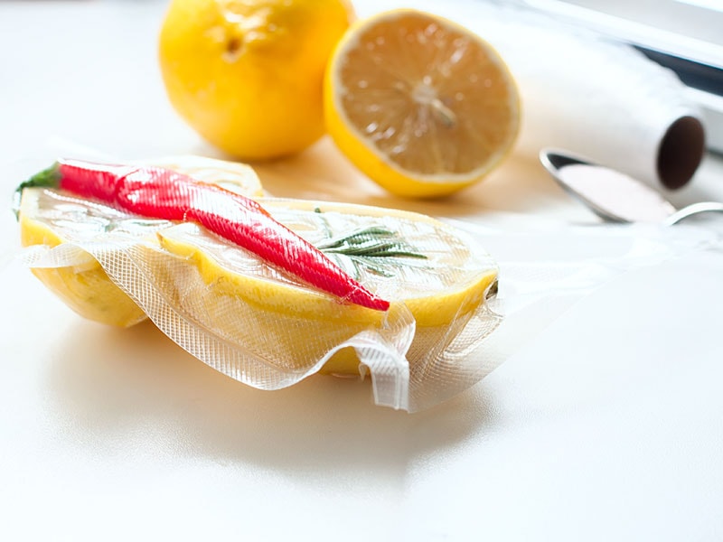 Cut Up Lemons In Sealed Bags