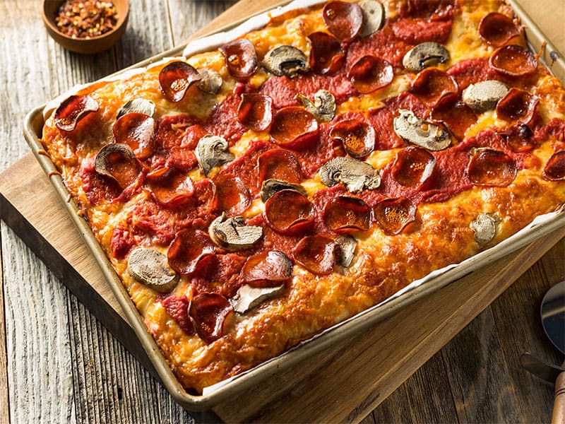 Detroit Style Pepperoni Pizza