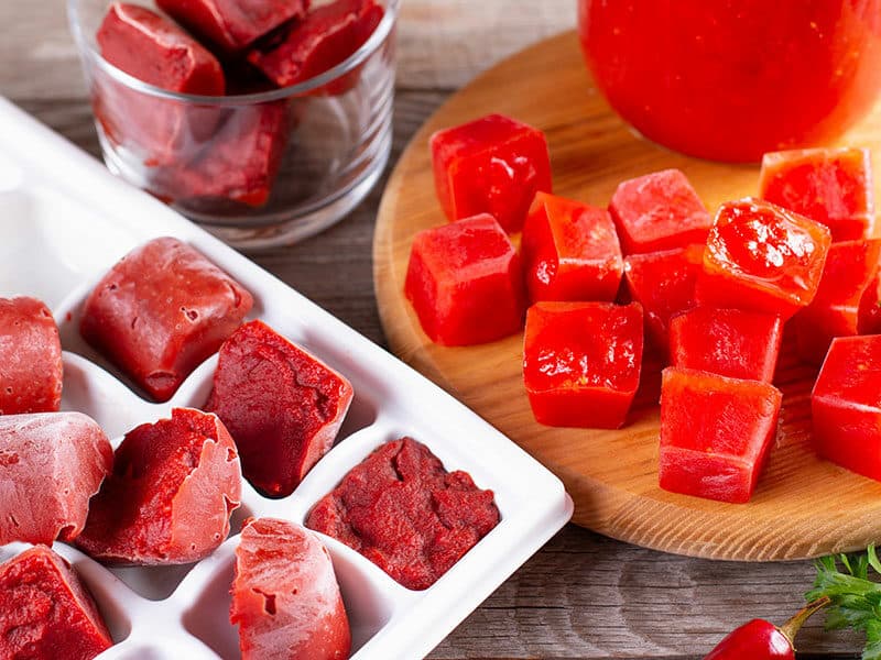 Frozen Tomato Paste Cubes Plastic Shape