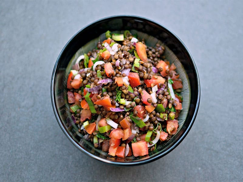 Green Lentils Tomato Onion Salad