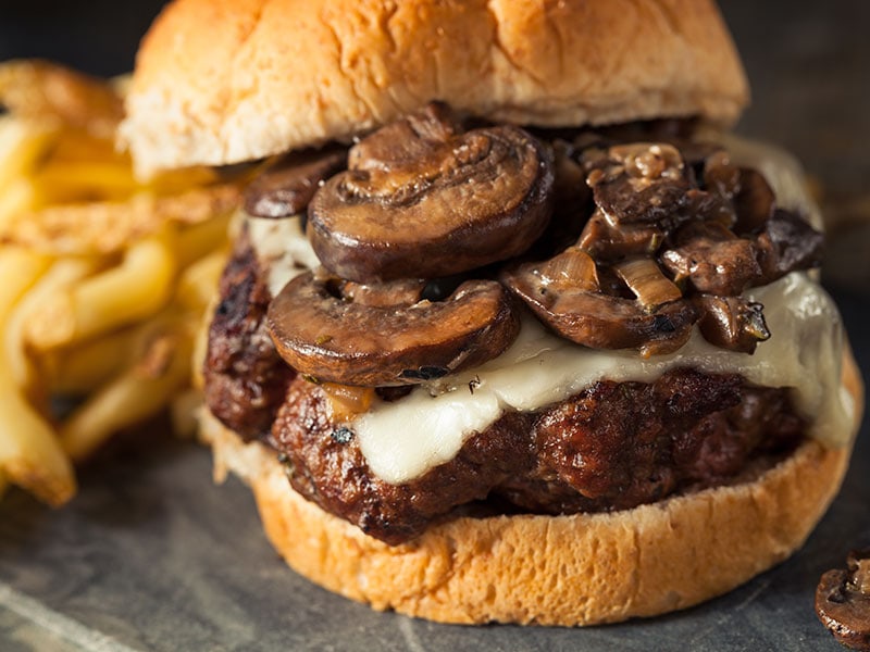 Mushroom Swiss Cheese Hamburger