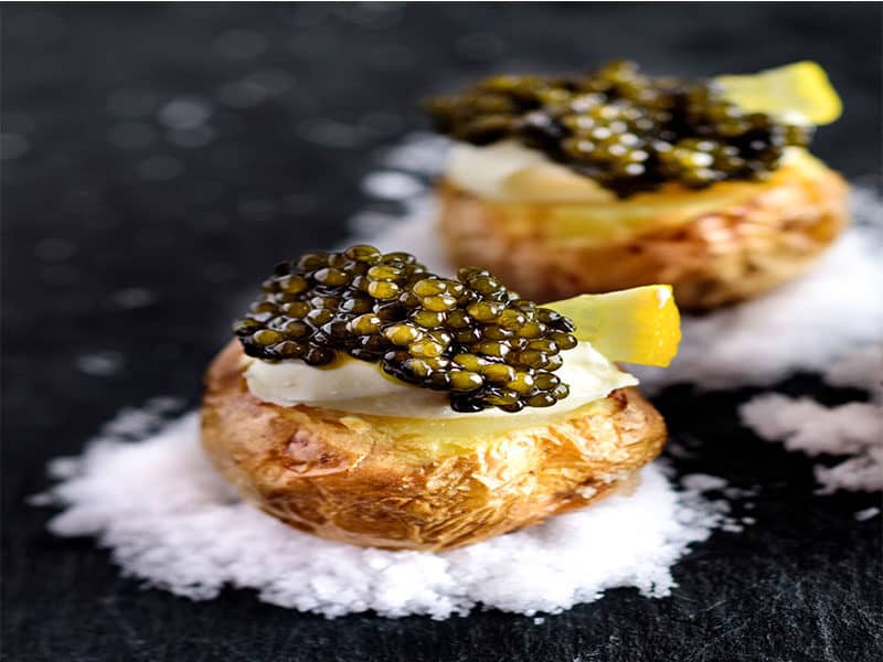 Potatoes Black Caviar Appetizers