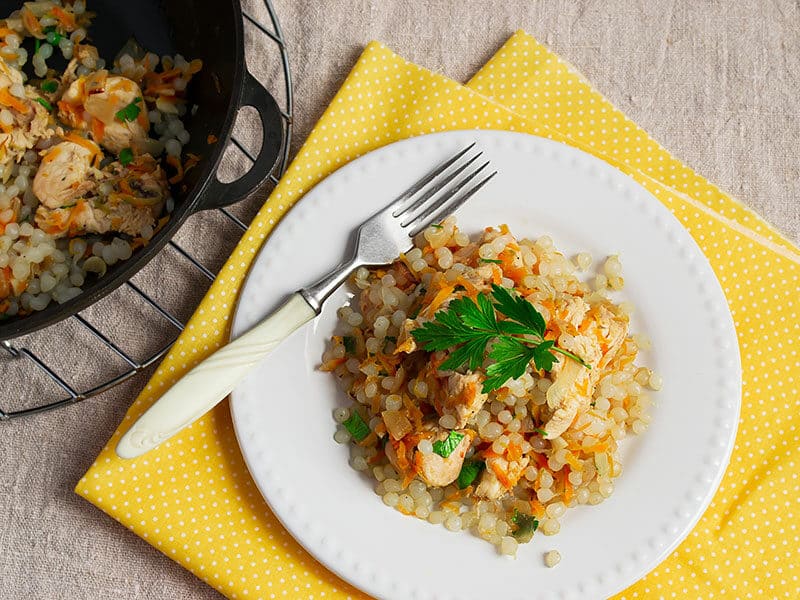 Shirataki Rice With Chicken And Carrots