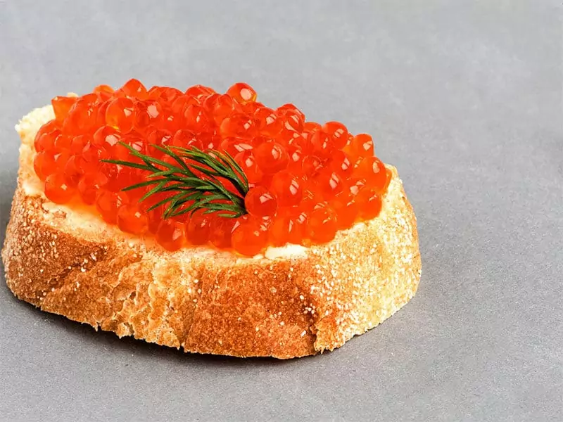 Slice Bread Red Salmon Caviar