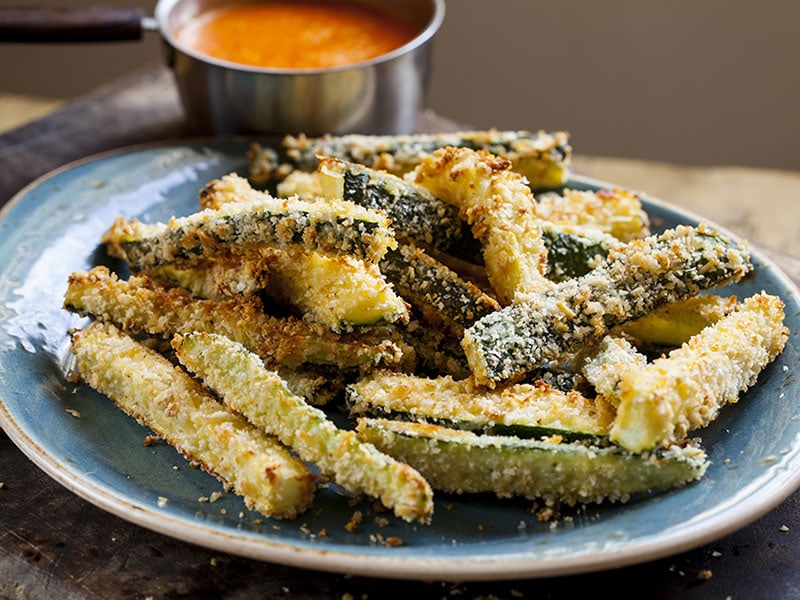 Zucchini Fries With Roast Pepper