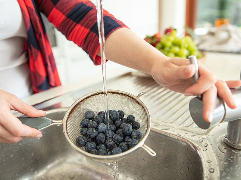 Blueberries On Strainer