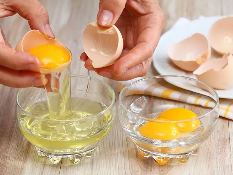 Breaking Egg Separate White