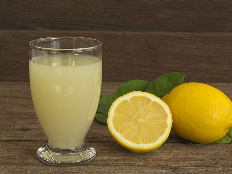 Fresh Lemon Juice Glass Placed