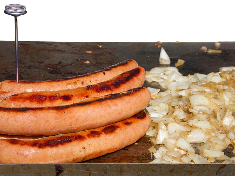 Large Sausages Grilling