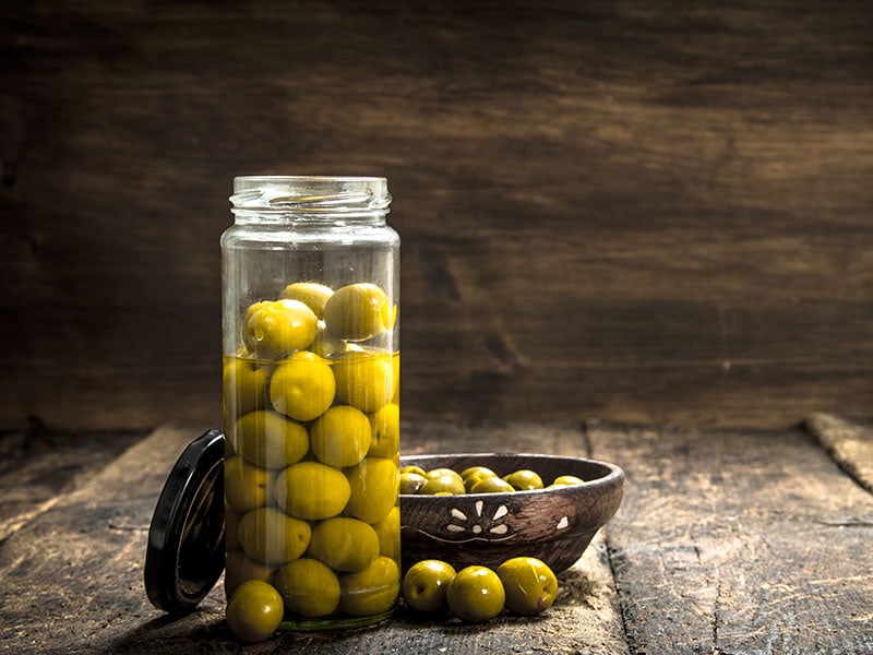 Olives Glass Jar