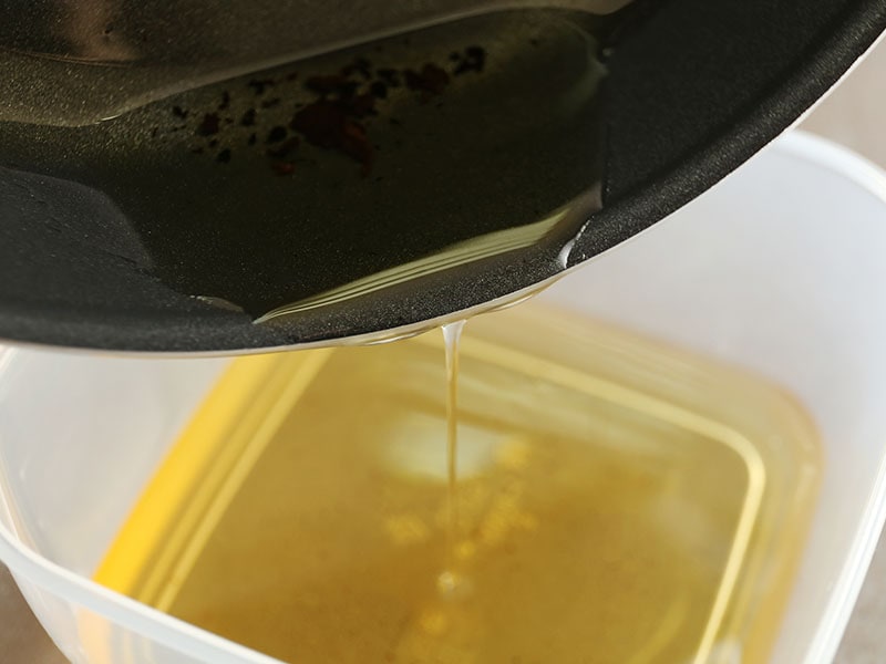 Pouring Used Cooking Oil