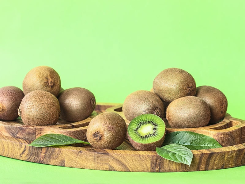 Ripe Kiwi Fruit Wooden