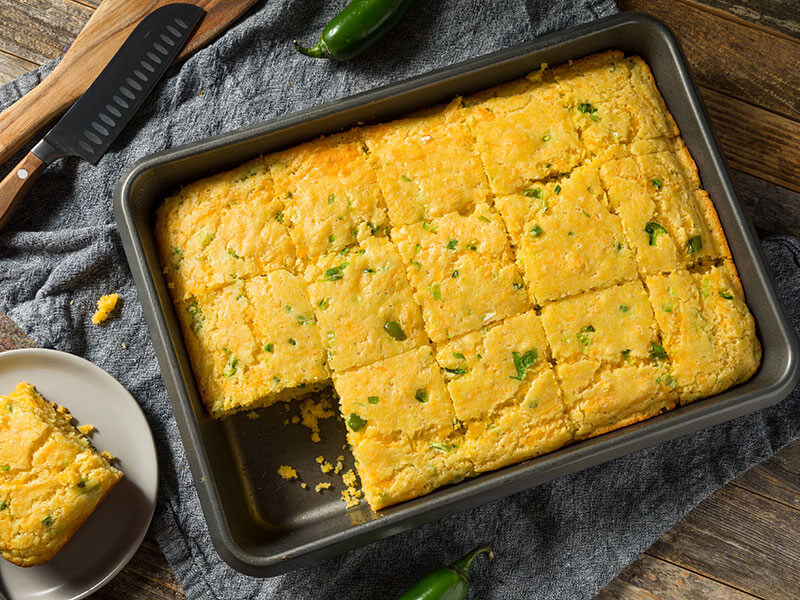 Spicy Jalapeno Cornbread Cut