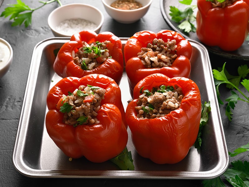 Stuffed Red Bell Peppers