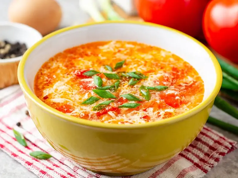 Tomato Egg Drop Soup