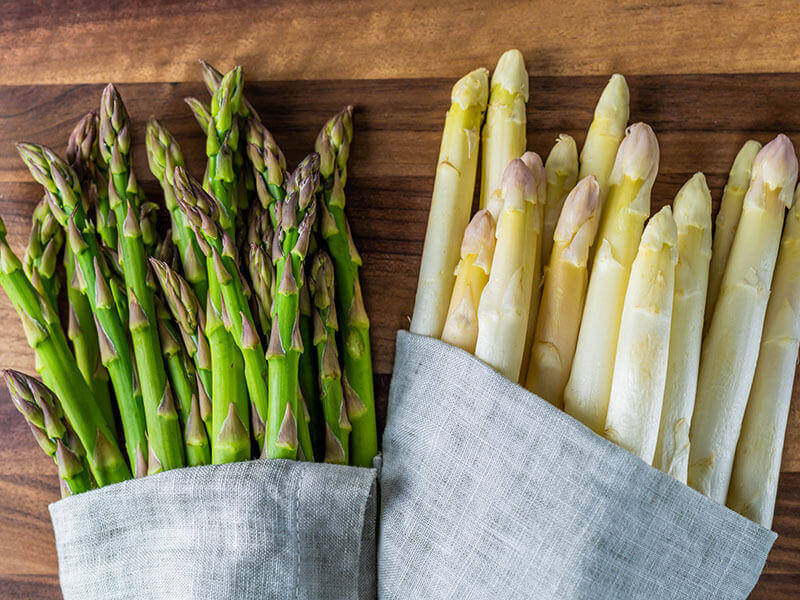 Bunch Green White Asparagus