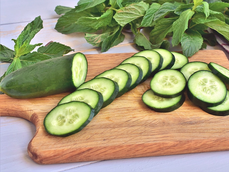 Cucumbers Cut Small Rounds