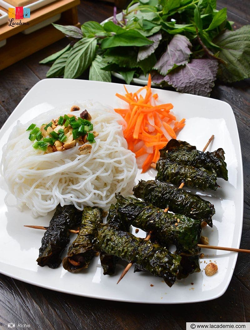 Grilled Beef Wrapped Betel Leave