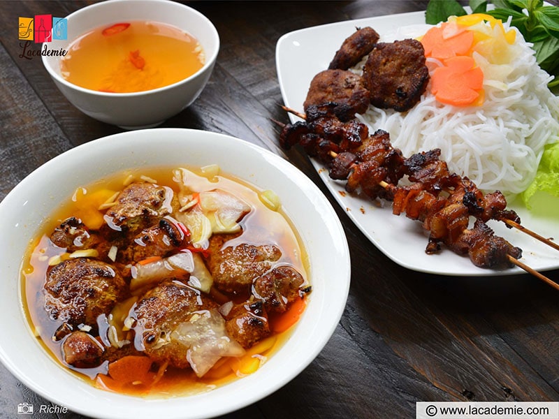 Grilled Pork Meatballs And Noodles Recipe