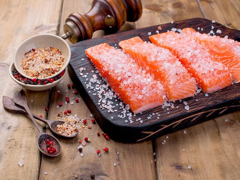 Salmon Sliced Sprinkled Salt