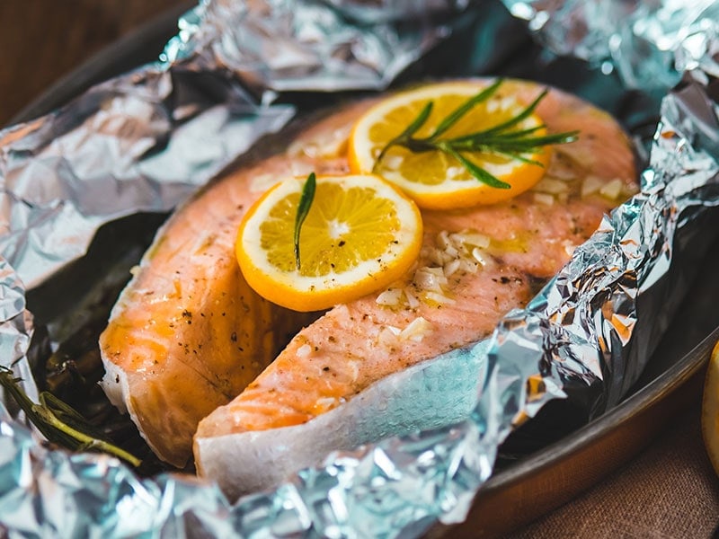 Salmon Steak Baked Lemon